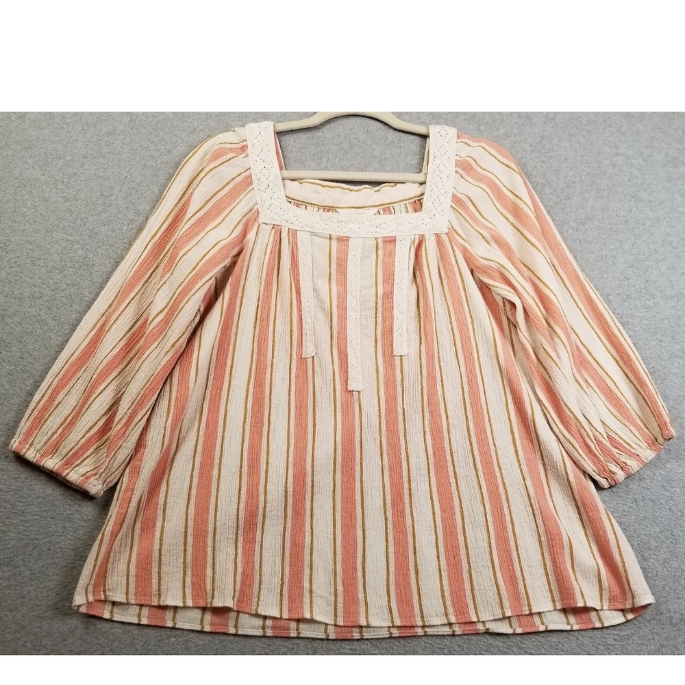 LC Lauren Conrad Striped Pink and Cream Top